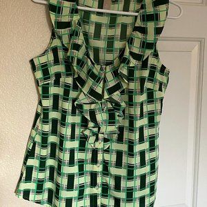 Sleeveless Green Ruffle